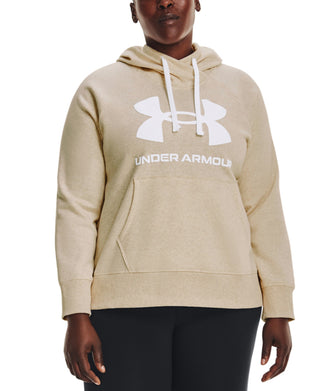 Under Armour Women's Plus Ua Rival Fleece Logo Hoodie White Size 1X