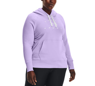 Under Armour Women's Rival Fleece Logo Hoodie Purple Size 2X