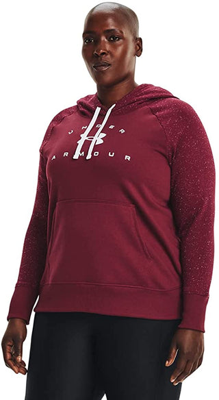 Under Armour Women's Rival Fleece Logo Hoodie Red Size 1X