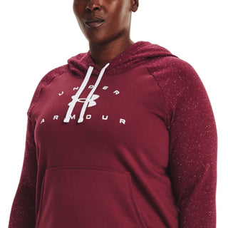 Under Armour Women's Rival Fleece Logo Hoodie Red Size 2X