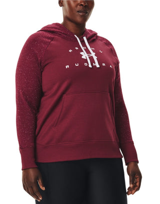 Under Armour Women's Rival Fleece Logo Hoodie Red Size 2X