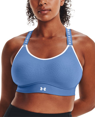 Under Armour Women's Heatgear U Back Impact Sports Bra Blue Size Medium
