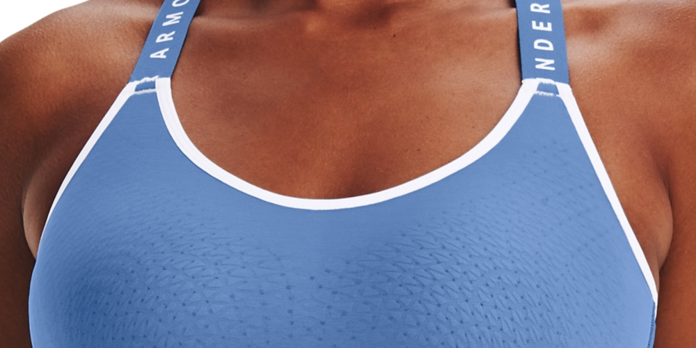 Under Armour Women's Heatgear U Back Impact Sports Bra Blue Size Medium