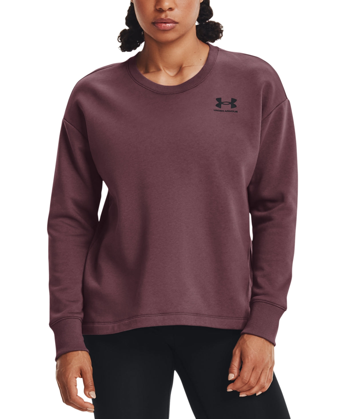 Under Armour Women's Rival Fleece Sweatshirt Purple Size X-Large