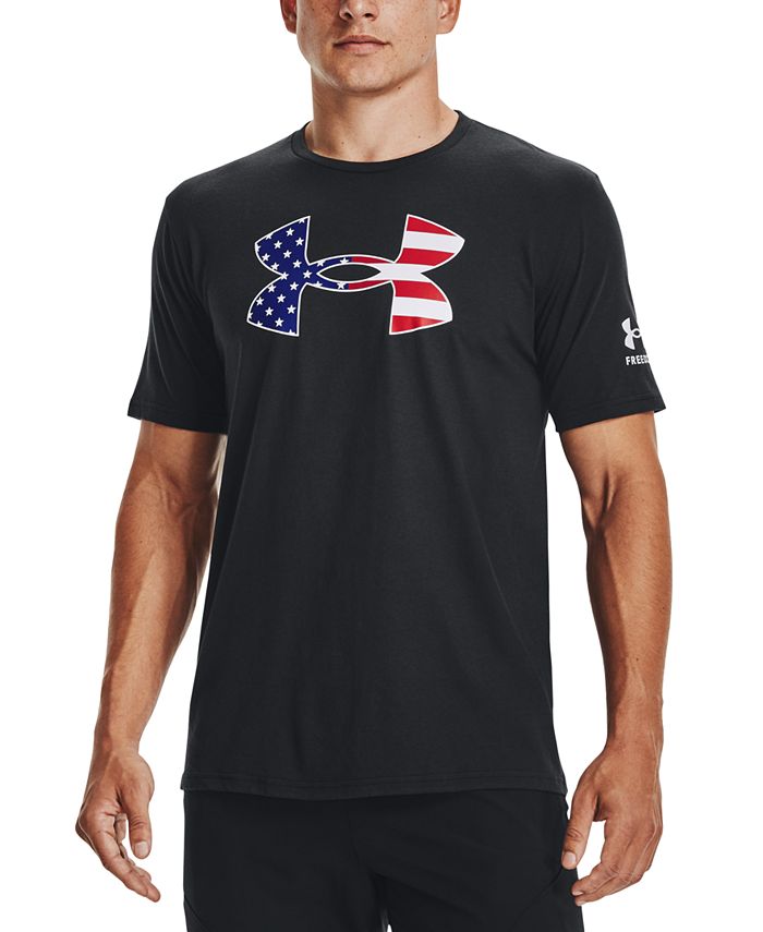 Under Armour Men's New Freedom Flag Logo Graphic T-Shirt Black Size X-Large
