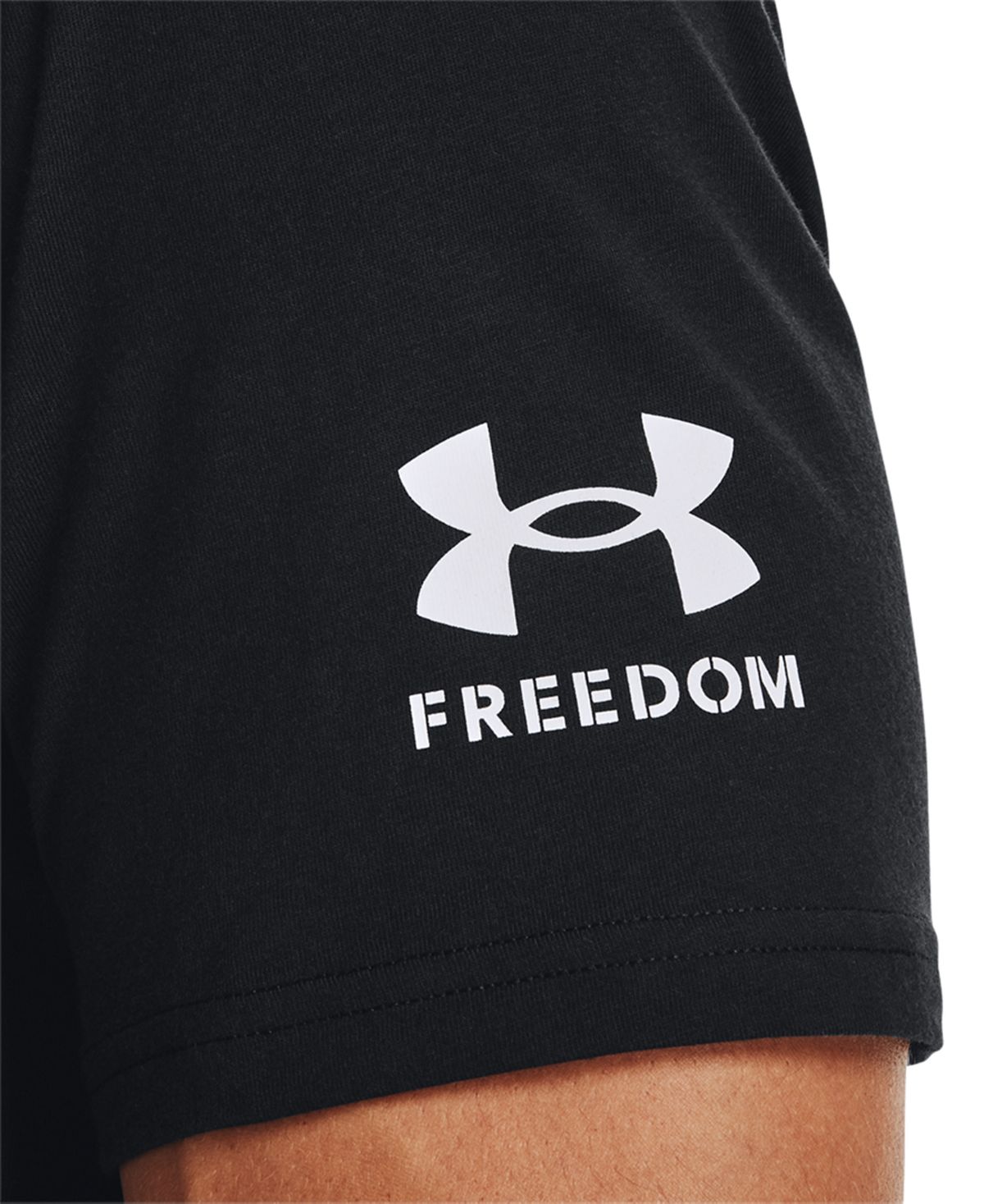 Under Armour Men's New Freedom Flag Logo Graphic T-Shirt Black Size X-Large