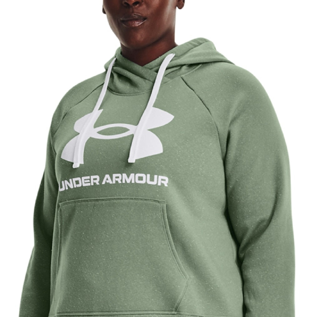 Under Armour Women's Ua Rival Fleece Logo Hoodie Green Size 1X