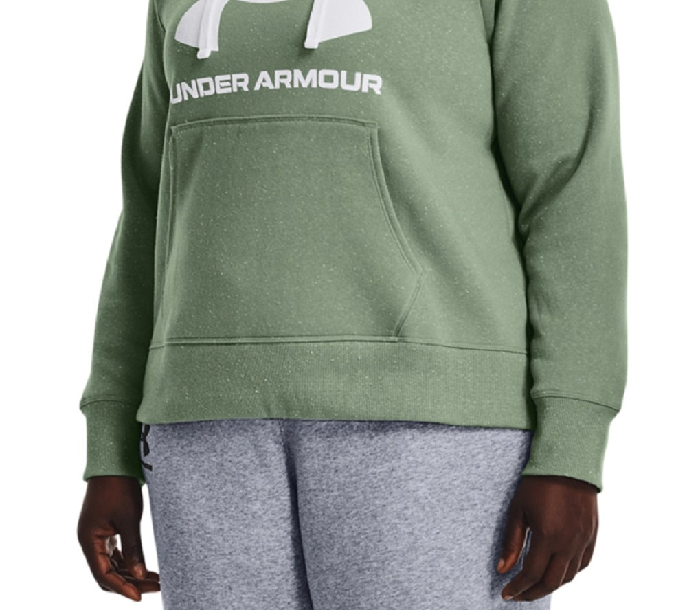 Under Armour Women's Ua Rival Fleece Logo Hoodie Green Size 1X