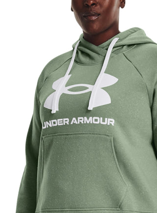Under Armour Women's Rival Fleece Logo Hoodie Green Size 2X