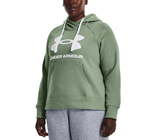 Under Armour Women's Rival Fleece Logo Hoodie Green Size 3X