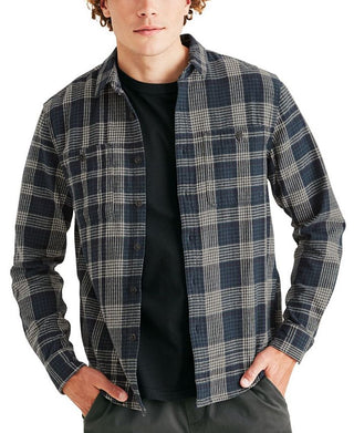 Dockers Men's Two Pocket Plaid Shirt Blue Size XL