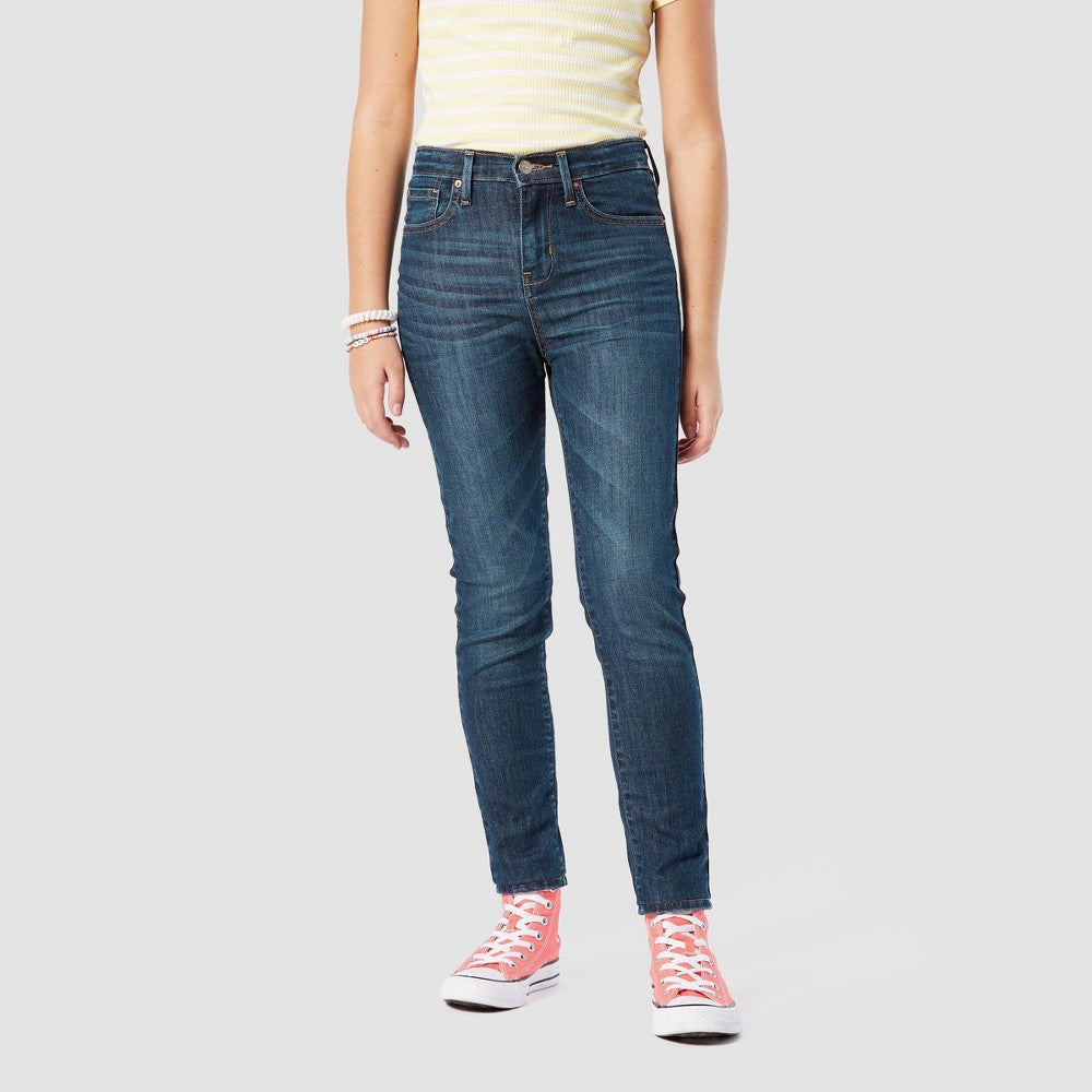 DENIZEN from Levi's Girls' Super Skinny High-Rise Jeans Dark Blue 16