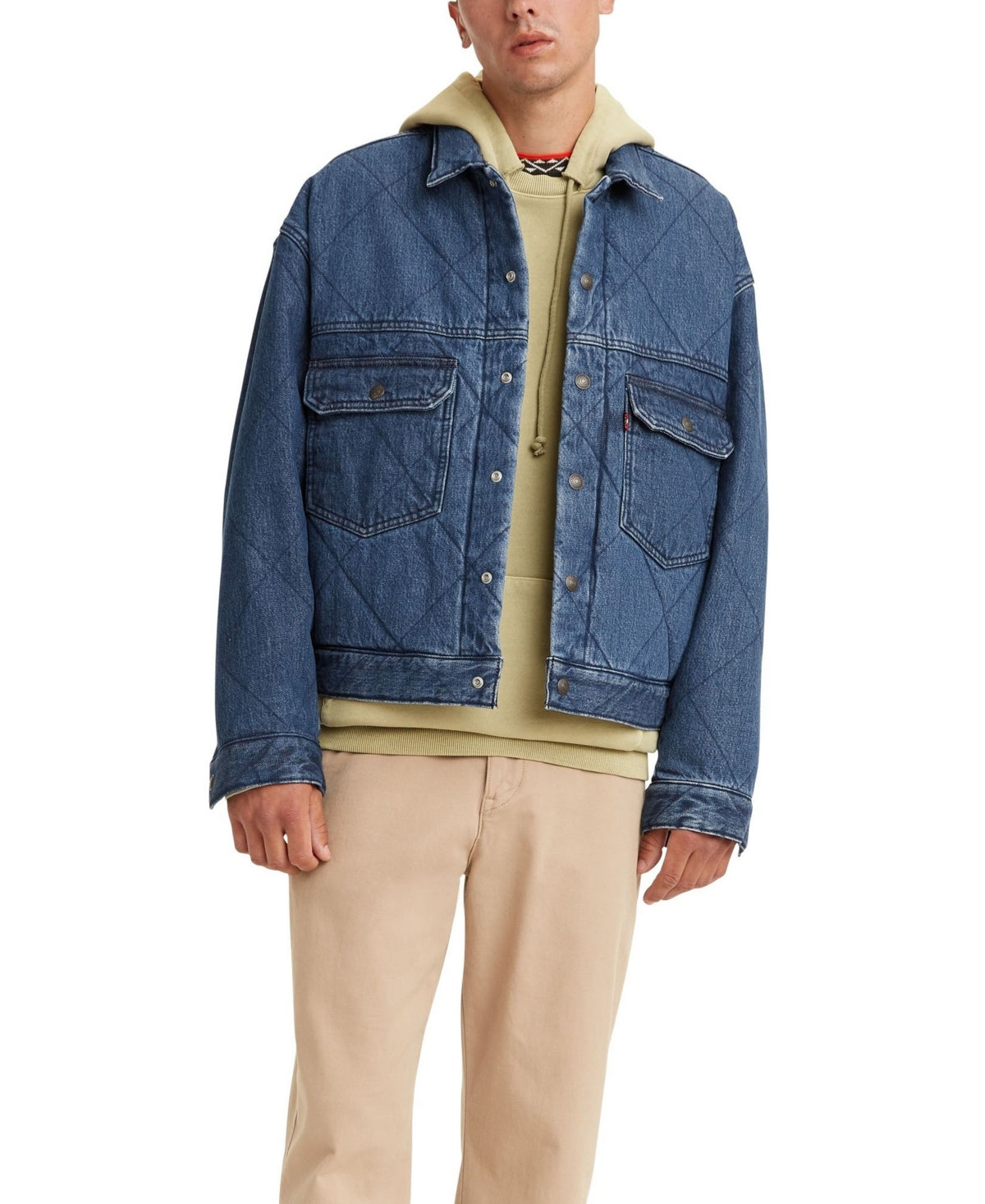 Levi's Men's Stay Loose Quilted Type 2 Trucker Jacket Blue Size Medium