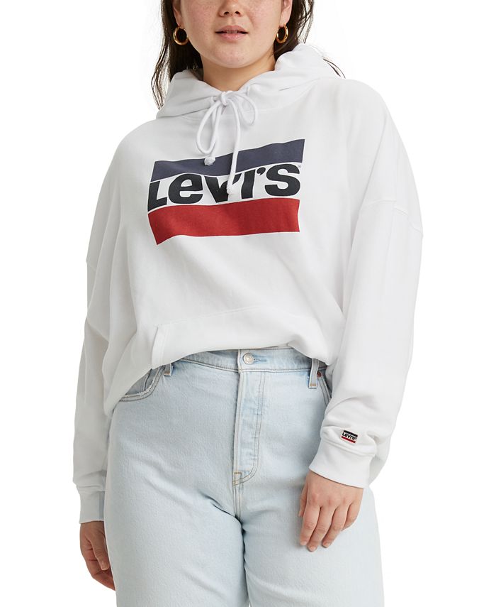 Levi's Women's Logo Hoodie White Size 2X