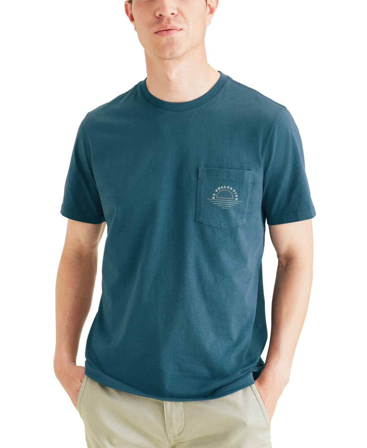 Dockers Men's Slim Fit Pocket Graphic T-Shirt Blue Size XX-Large