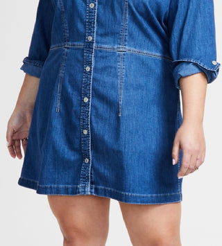 Levi's Women's Ellie Button Down Denim Dress Blue Size 2X