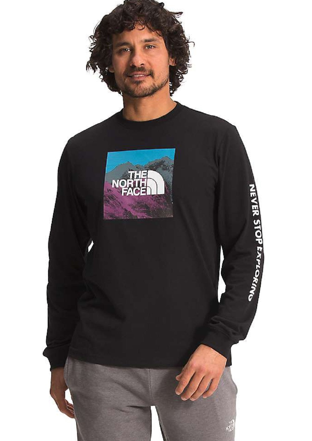 The North Face Men's Logo Play Ls Tee Black Size X-Large