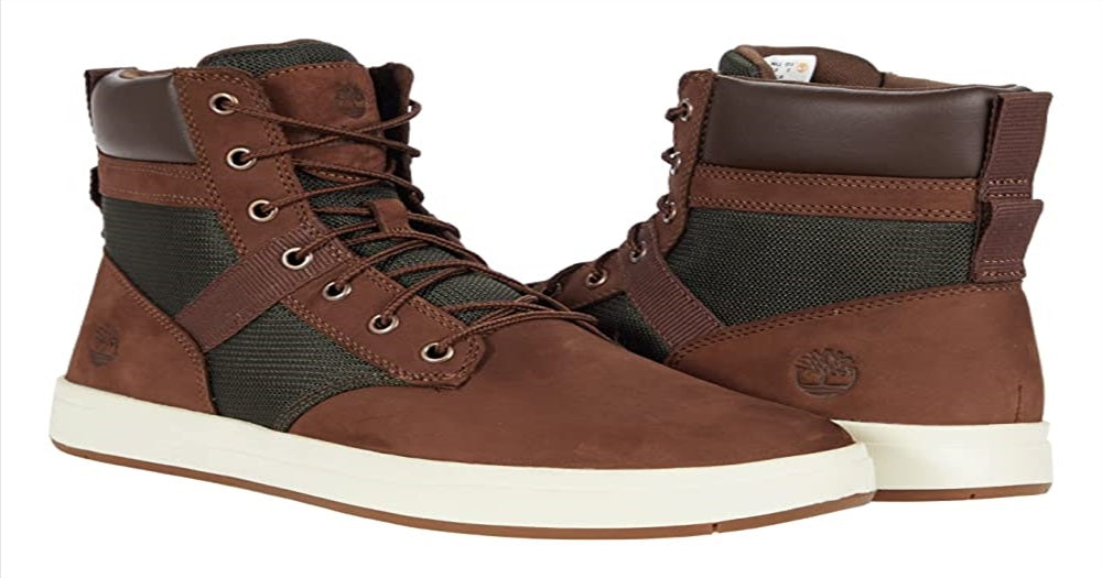 Timberland Men's Davis Square Leather Fabric Boot Brown Size 7.5 M