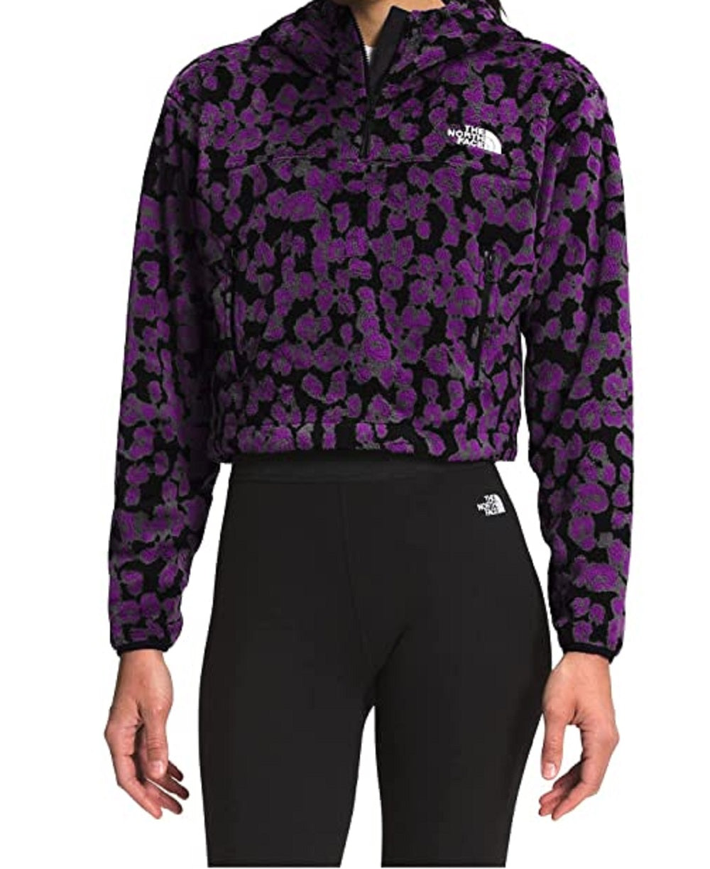 The North Face Women's Printed Osito 1/4 Zip Hoodie Purple Size X-Small