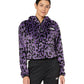 The North Face Women's Printed Osito 1/4 Zip Leopard Print Purple Size Large