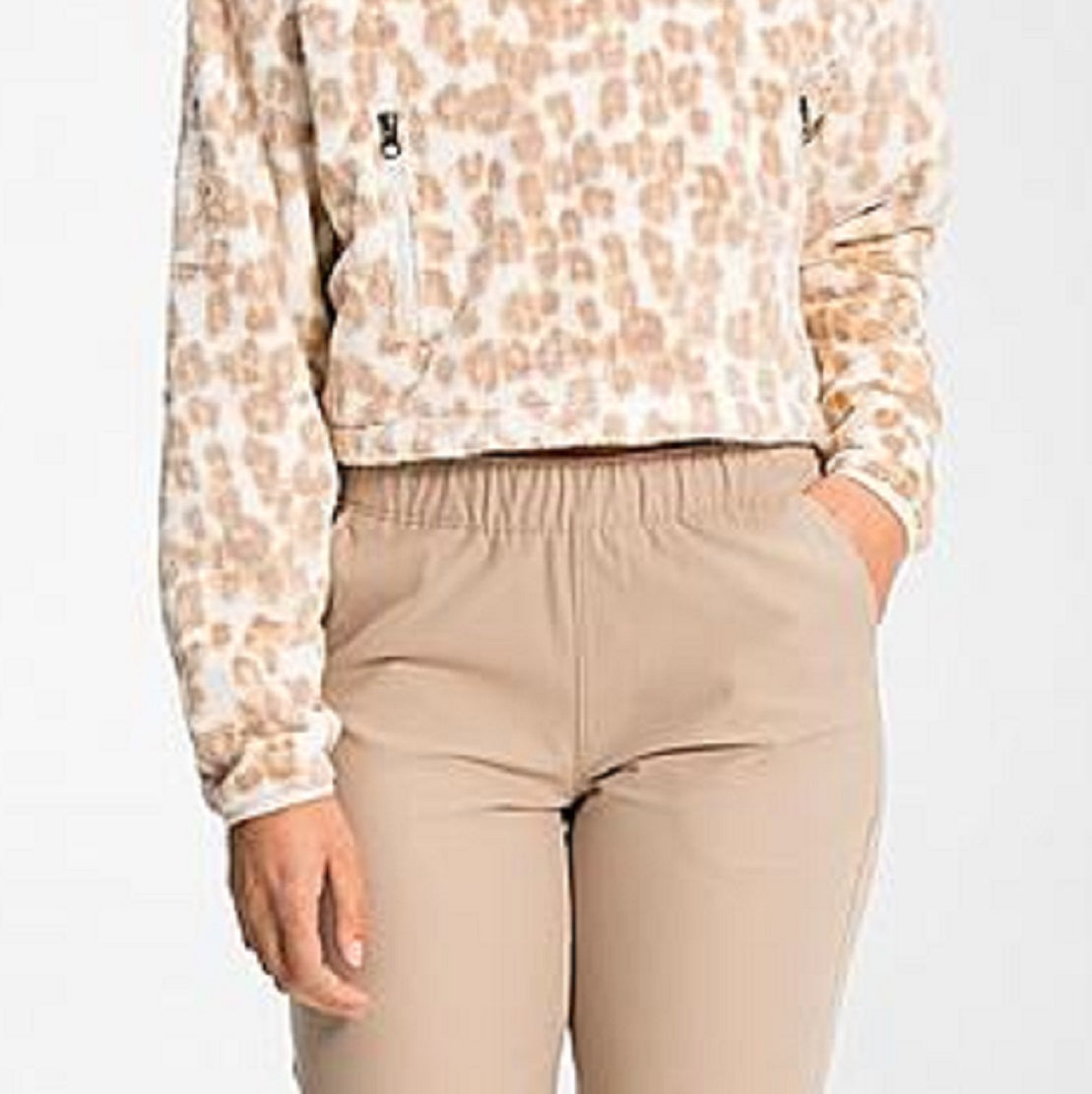 The North Face Women's Printed Osito Quarter Zip Hoodie White Size Medium