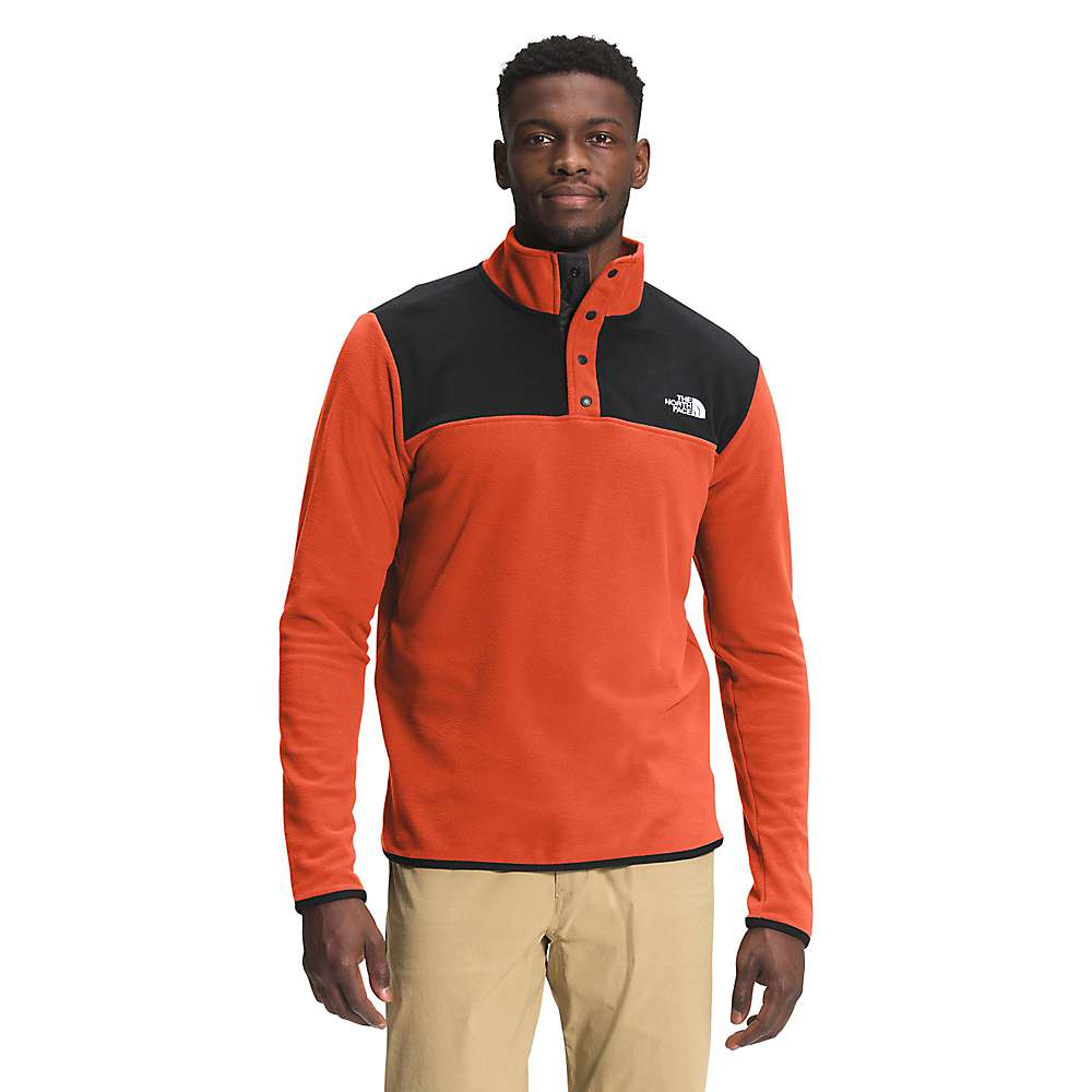 The North Face Men's Tka Glacier Snap Neck Pullover Orange Size Large