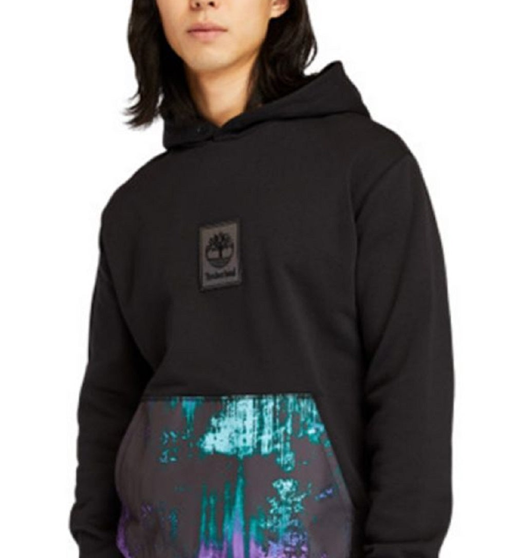 Timberland Men's Regular Fit Logo Print Hoodie Black Size Large