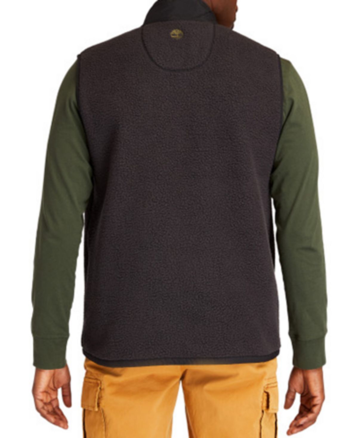 Timberland Men's Colorblocked Fleece Full Zip Vest Green Size X-Large