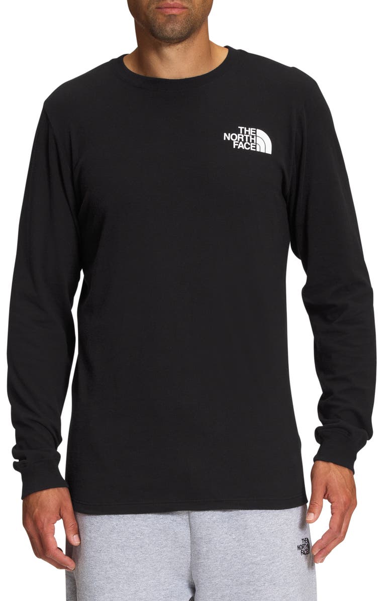 The North Face Men's Long Sleeve Box Logo Graphic Tee Black Size Large