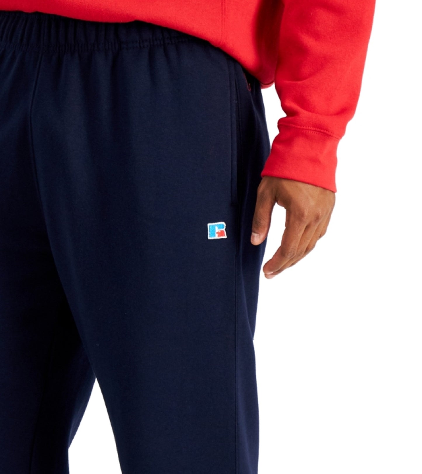 Russell Athletic Men's Open Bottom Fleece Pants Blue Size Medium