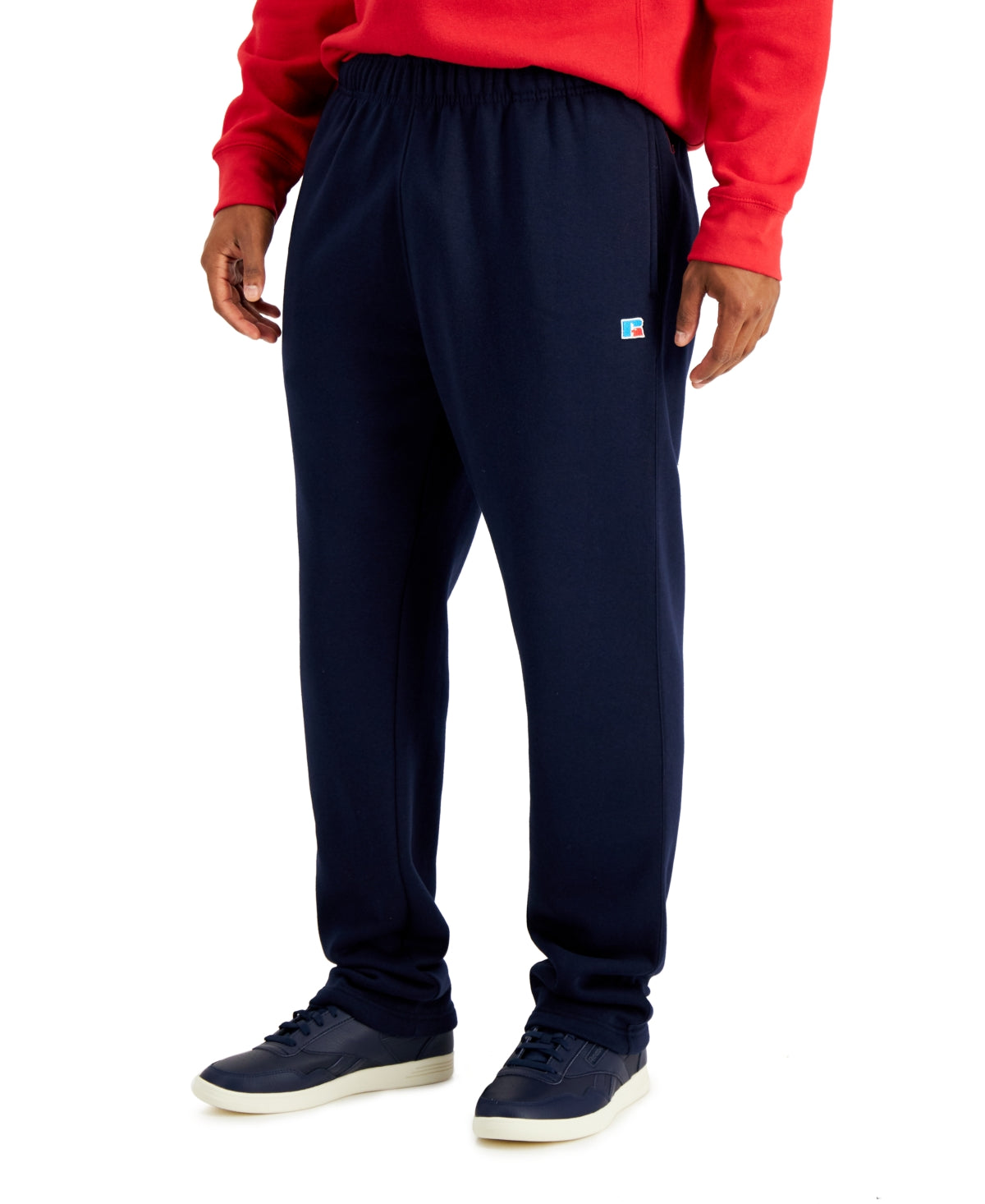 Russell Athletic Men's Open Bottom Fleece Pants Blue Size X-Large