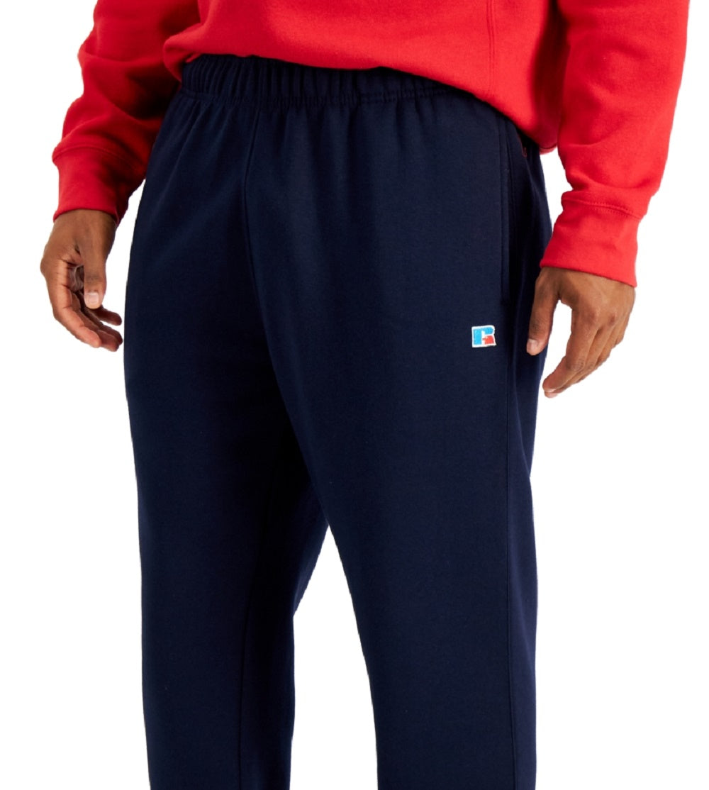 Russell Athletic Men's Open Bottom Fleece Pants Blue Size X-Large
