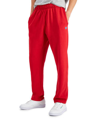 Russell Athletic Men's Open Bottom Fleece Pants Red Size Medium