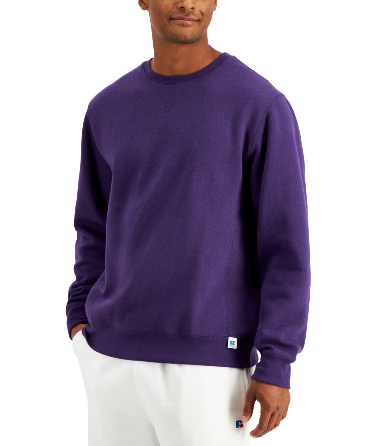 Russell Athletic Men's Solid Fleece Sweatshirt Purple Size Small