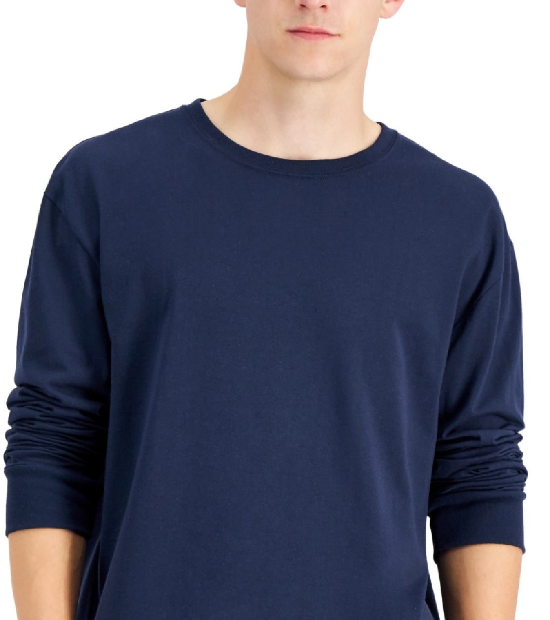Russell Athletic Men's Essential Long Sleeve T-Shirt Blue Size Large