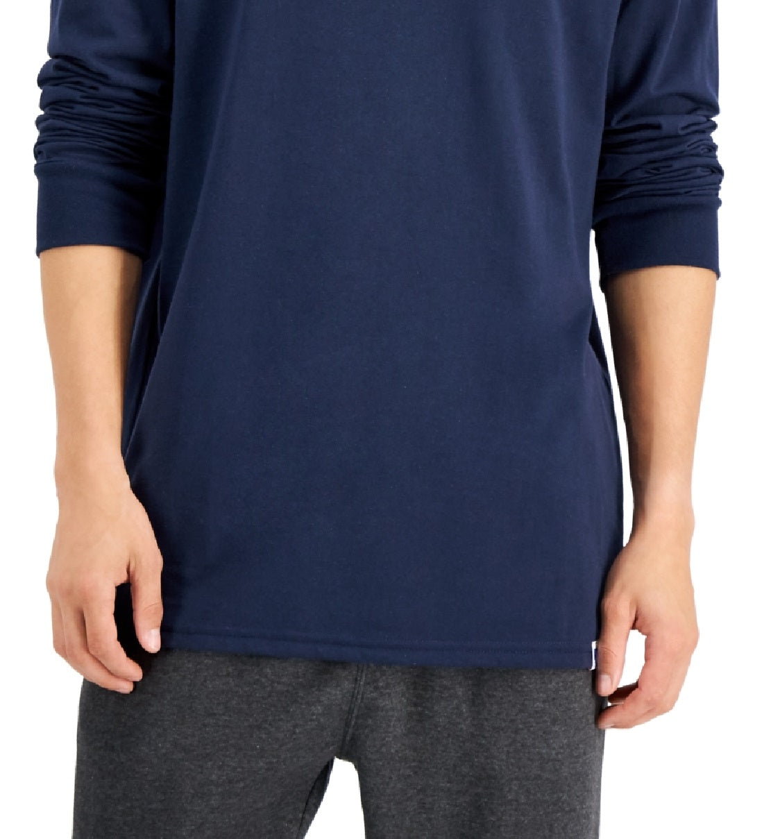 Russell Athletic Men's Essential Long Sleeve T-Shirt Blue Size Large