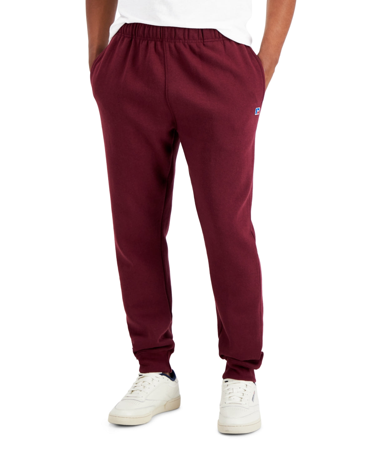 Russell Athletic Men's Solid Fleece Joggers Red Size Large
