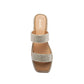 Qupid - Women's Rhinestone Band Slide Sandal