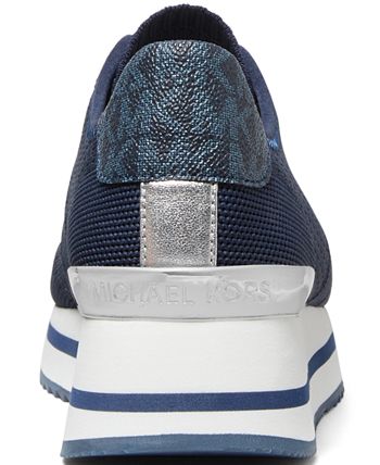 Michael Kors Women's Monique Knit Sneaker Blue Size 7