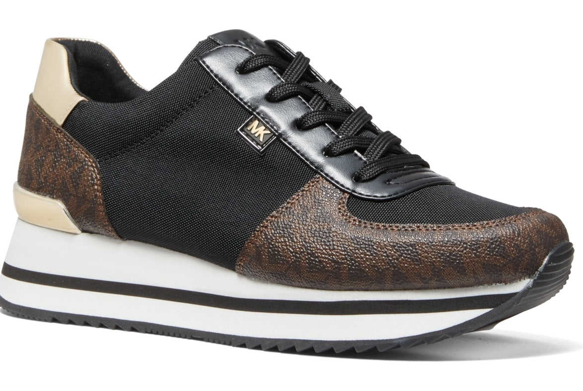 Michael Kors Women's Metallic Textile Lace Up Fashion Sneakers Brown Size 6