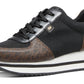 Michael Kors Women's Metallic Textile Lace Up Fashion Sneakers Brown Size 6
