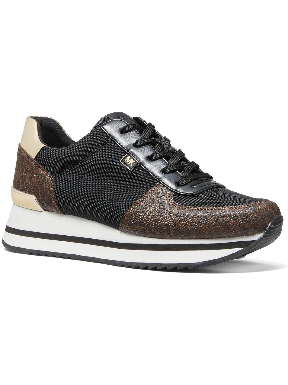 Michael Kors Women's Metallic Textile Lace Up Fashion Sneakers Brown Size 6.5