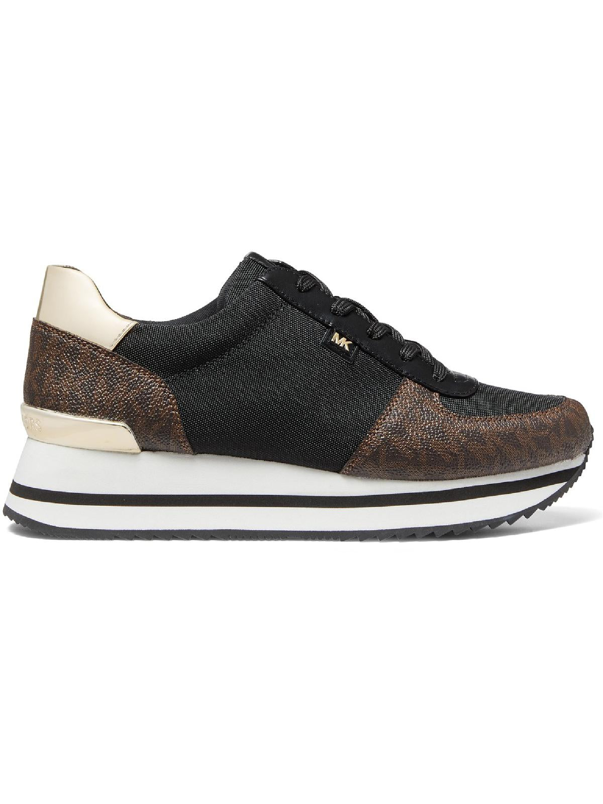 Michael Kors Women's Metallic Textile Lace Up Fashion Sneakers Brown Size 6.5