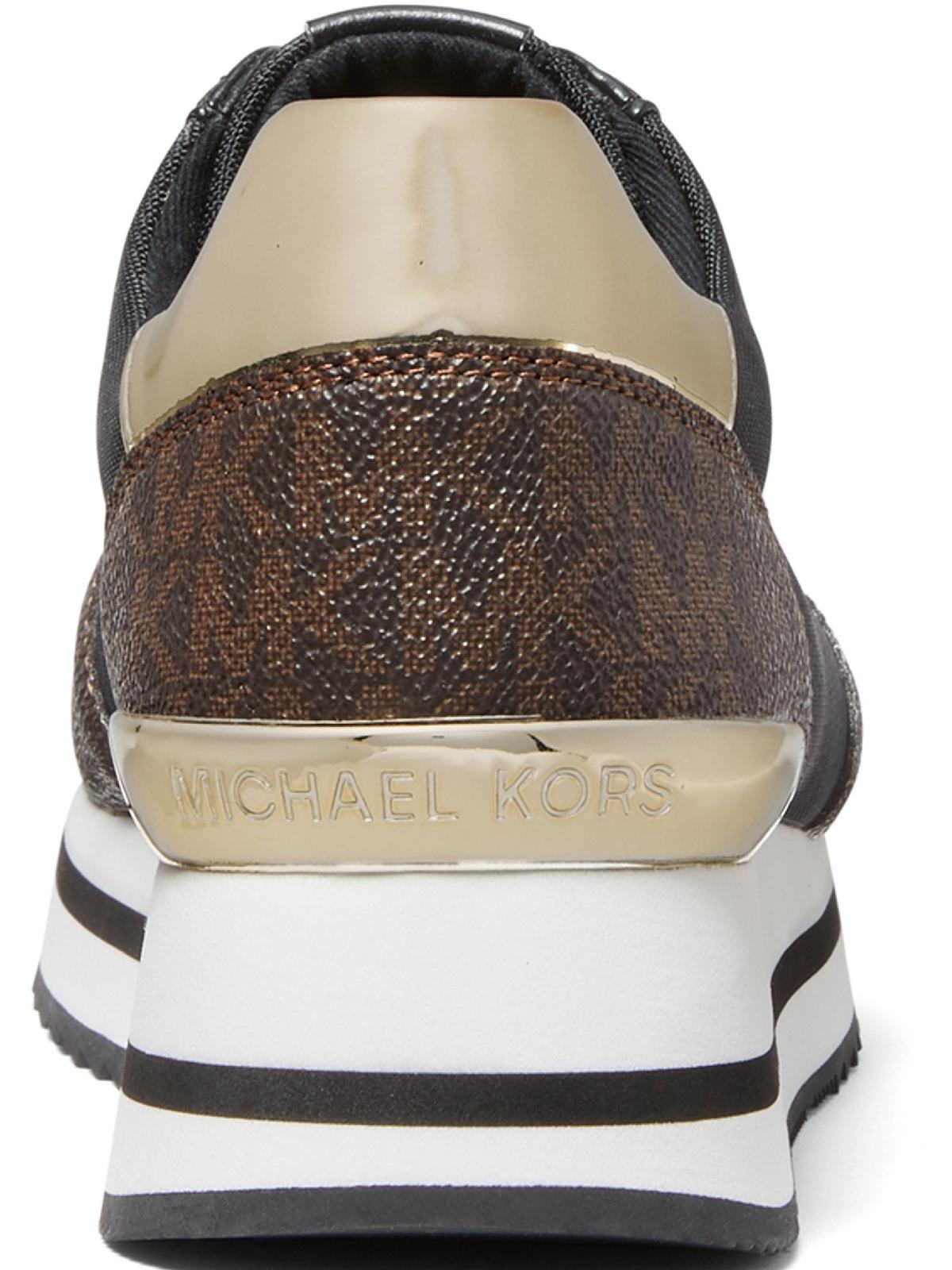 Michael Kors Women's Metallic Textile Lace Up Fashion Sneakers Brown Size 6.5