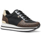 Michael Kors Women's Metallic Textile Lace Up Fashion Sneakers Brown Size 6.5
