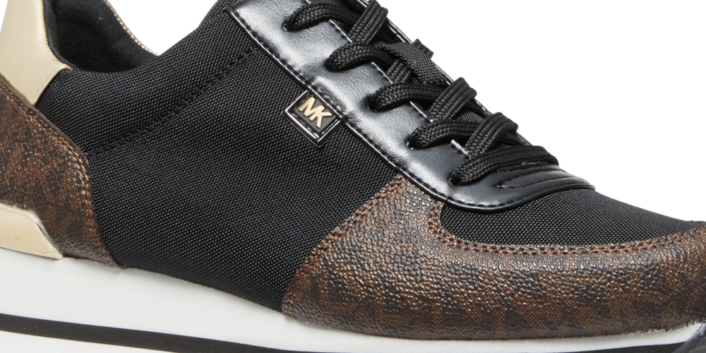 Michael Kors Women's Metallic Textile Lace Up Fashion Sneakers Brown Size 6.5
