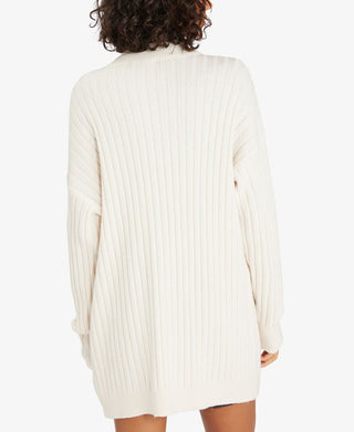 Sanctuary Women's Cozy Seeker Cotton Blend Cardigan White Size Small