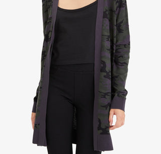 Sanctuary Women's Open Front Camo Cardigan Green Size Small