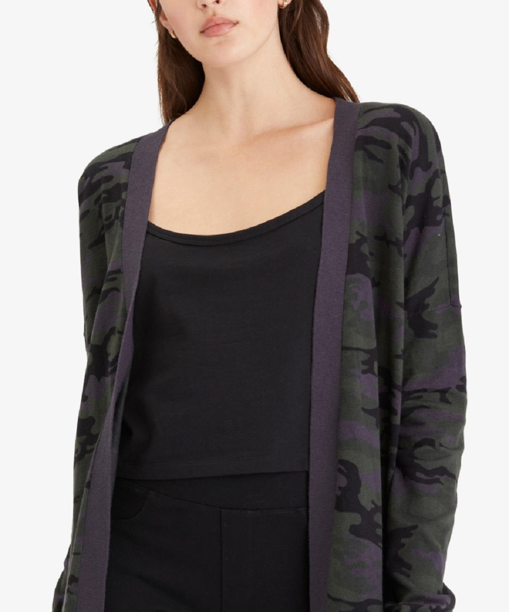 Sanctuary Women's Open Front Camo Cardigan Green Size Medium