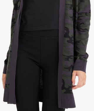 Sanctuary Women's Open Front Camo Cardigan Green Size Medium